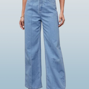 Women’s Casual Denim Jeans – Plus Size, High Rise, Straight Fit