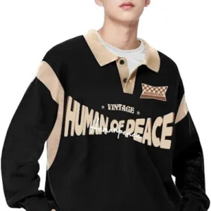 Men’s Printed Polo Neck Full Sleeve Polo T-Shirt